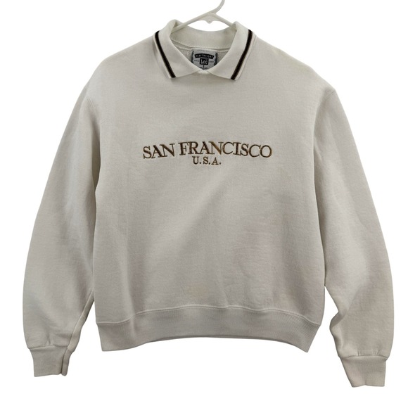 Lee Other - Vintage Lee Sweatshirt Mens Small Polo Collar San Francisco USA Embroidered 90s‎